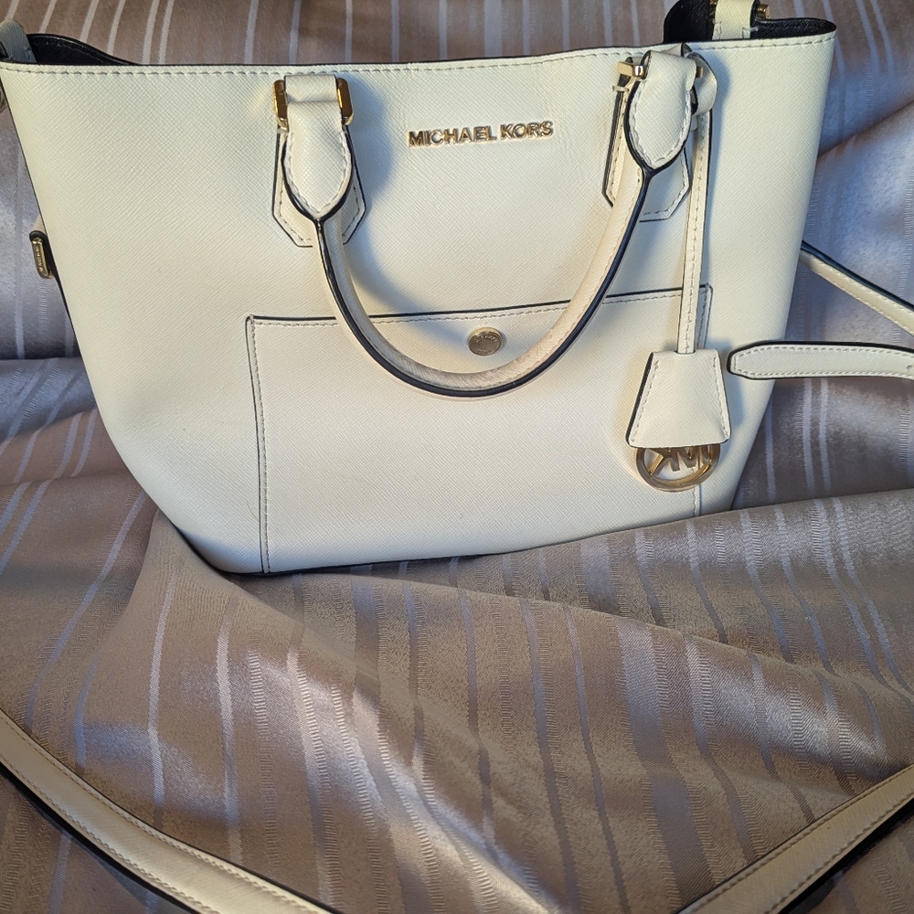 Michael Kors Cream Satchel Bag